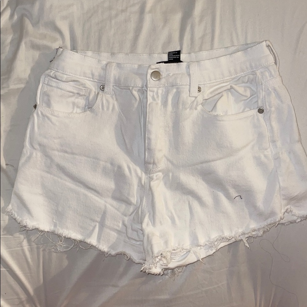 High Waisted White Shorts